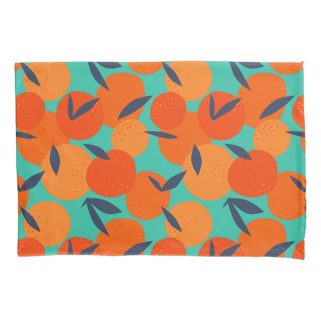 Abstract Orange Fruit Pattern Pillowcase (Front-Left)