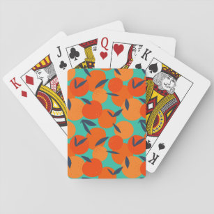 Abstract Orange Fruit Pattern Playing Cards