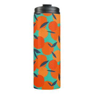 Abstract Orange Fruit Pattern Thermal Tumbler