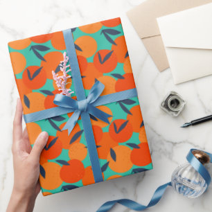 Abstract Orange Fruit Pattern Wrapping Paper