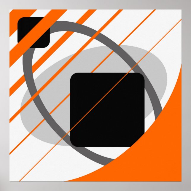Abstract Orange Gray Off-White Black AP0002 Poster (Front)