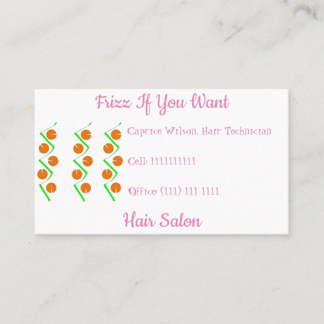 Abstract Orange Green Business Card (Front)