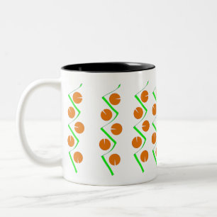 Abstract Orange Green Two-Tone Coffee Mug