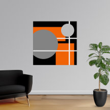 Abstract Orange Grey Black White AP0001