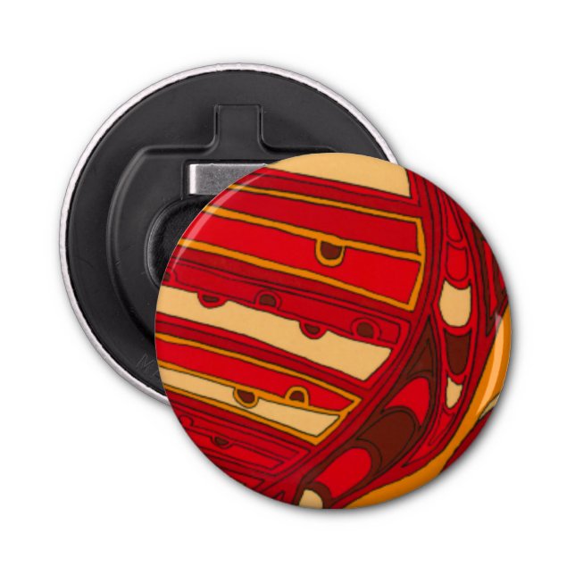 Abstract Orange Panels Bottle Opener (Front)