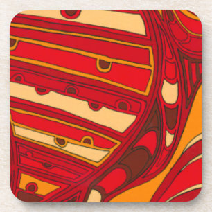 Abstract Orange Panels Coaster