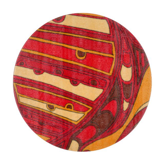 Abstract Orange Panels Cutting Board (Front)