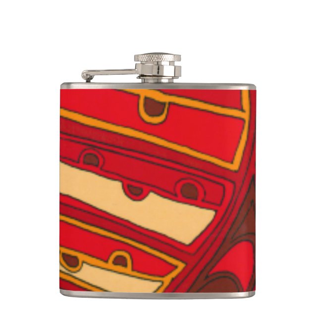 Abstract Orange Panels Hip Flask (Front)