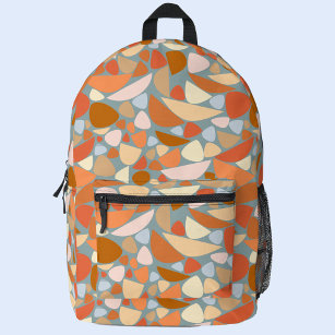 Abstract Orange Peach Pattern Printed Backpack