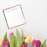 Abstract orange purple green border notepad<br><div class="desc">Abstract orange purple yellow green border Notepad. Personalised  Stationery. Add your name.</div>