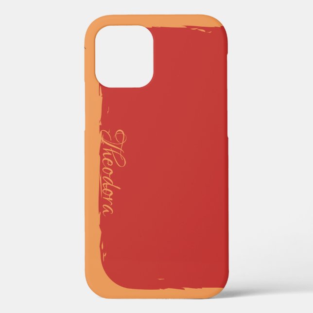 Abstract  Orange Red and White Text Case-Mate iPhone Case (Back)