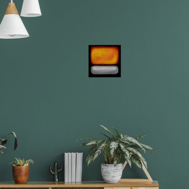 Abstract Orange Silver Black Poster (Living Room 1)