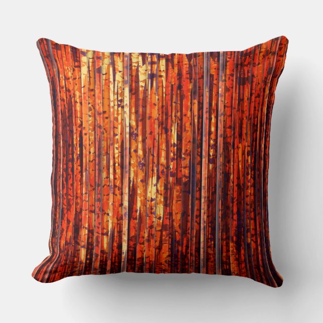 Abstract Orange Stripes Cushion (Front)