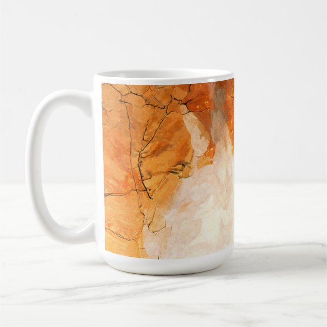 Abstract Orange Teal Watercolor Art Mug (Left)