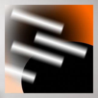 Abstract Orange with Rays of Light AP0005 Poster