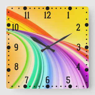 Abstract Orange Yellow Background-10527 Square Wall Clock