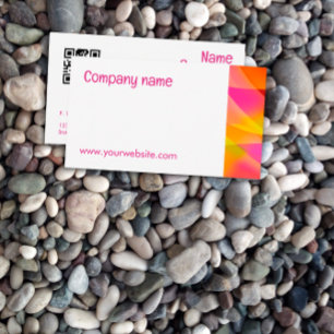 Abstract  orange yellow fuchsia QR Business Card