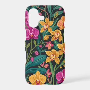 Abstract Orchids Butterflies Textile iPhone Cases