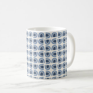 Abstract Organic Arch Mosaic Blue Pattern Coffee Mug