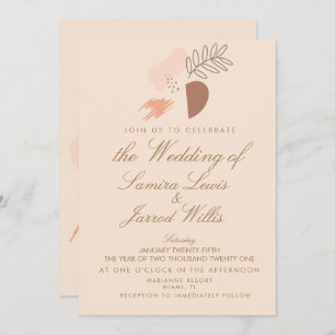 Abstract Organic Geometrical Earthy Shapes Wedding Invitation