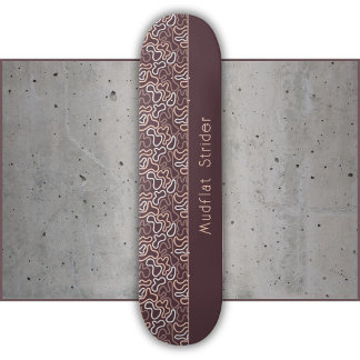 Abstract Organic Line Brown Mudflat Calm Skateboard