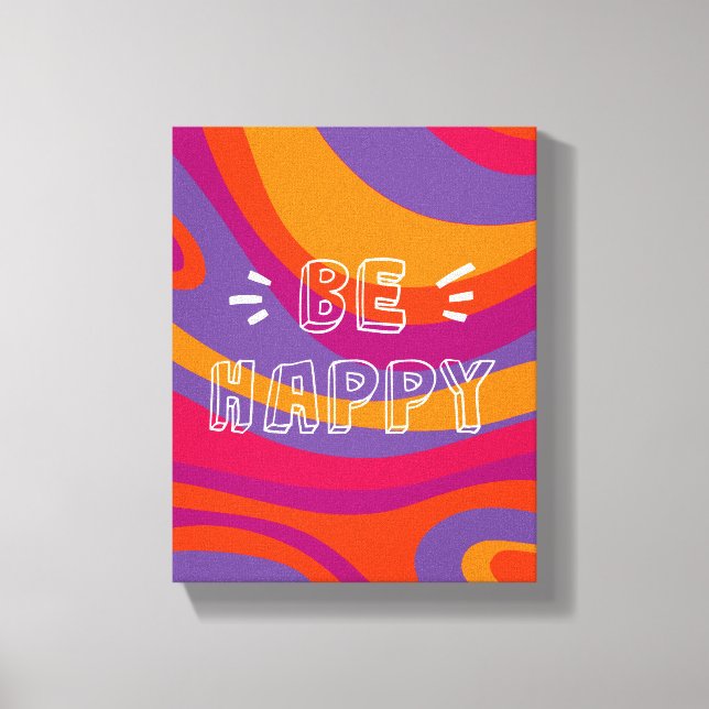 Abstract organic pattern Positive be happy quote  Canvas Print (Front)