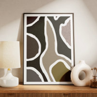 Abstract Organic Shapes Chic Home Office Art Print