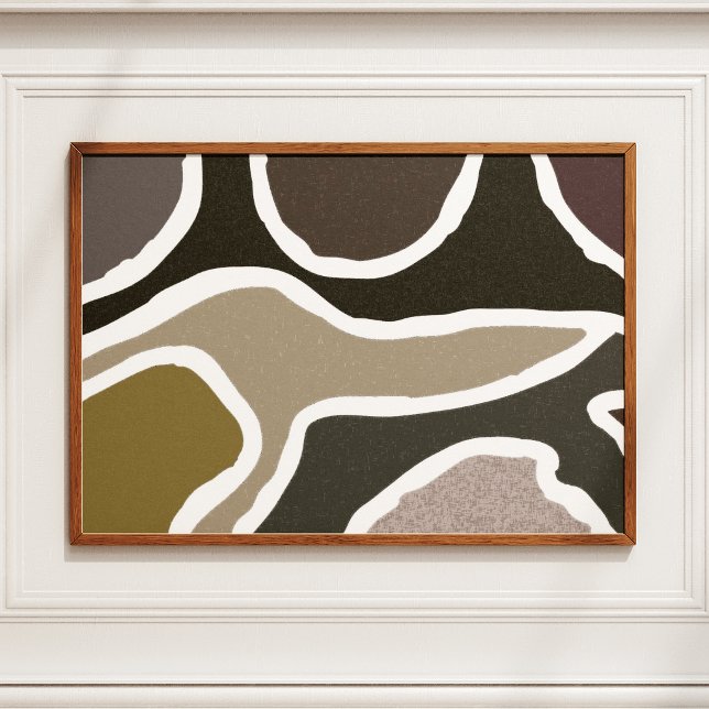 Abstract Organic Shapes Chic Home Office Art Print (In-situ example (this print comes UNFRAMED))