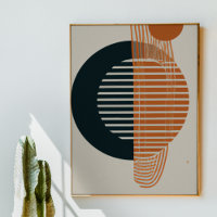 Abstract Organic Shapes Orange and Black