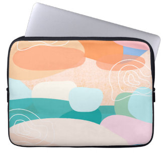 Abstract Organic Shapes Sunset Colour Palette Laptop Sleeve