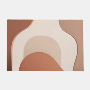 Abstract Organic Terracotta Boho Curves Doormat