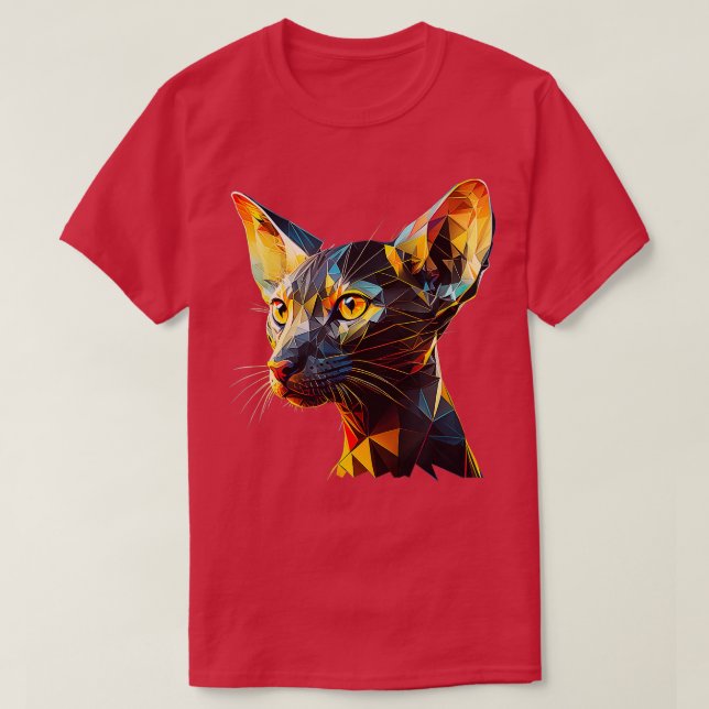 Abstract Oriental Shorthair Cat Portrait  T-Shirt (Design Front)