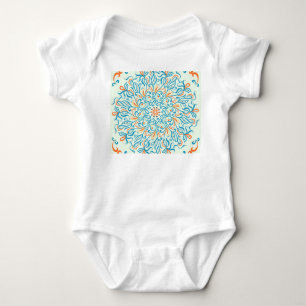 Abstract Ornament Ceramic Tile Pattern Baby Bodysuit