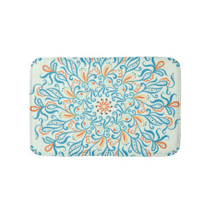 Abstract Ornament Ceramic Tile Pattern Bath Mat