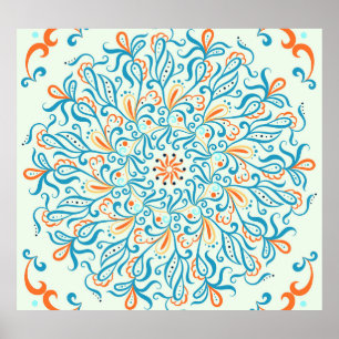Abstract Ornament Ceramic Tile Pattern Poster