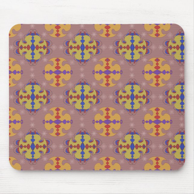 Abstract ornament shapes pastel colours pattern mouse pad (Front)
