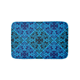 Abstract ornamental decorative decor blue black or bath mat