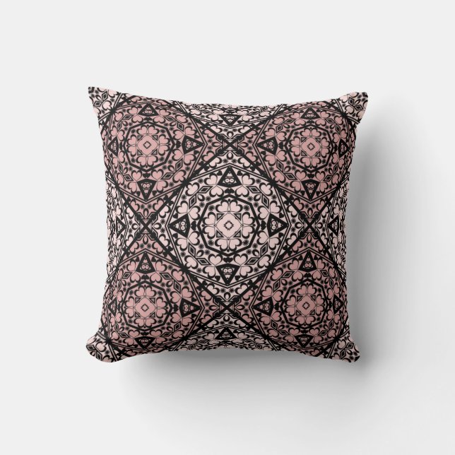 Abstract ornamental decorative decor brown beige b cushion (Front)