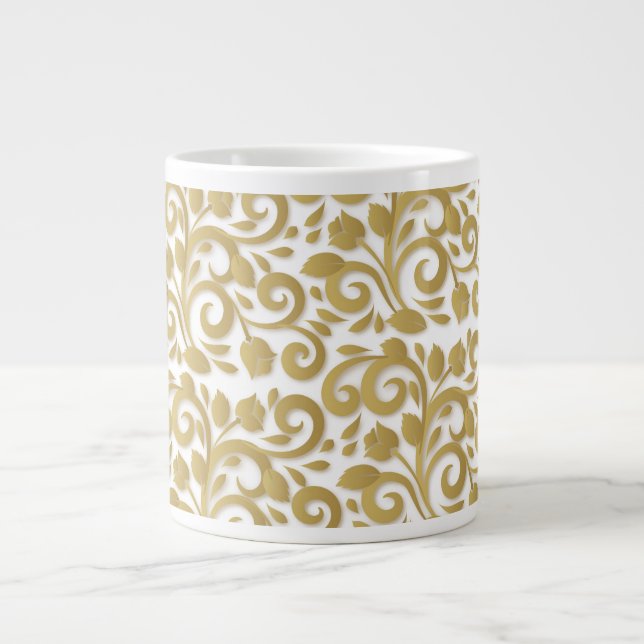 Abstract Ornamental Flowered Jumbo Mug (Front)