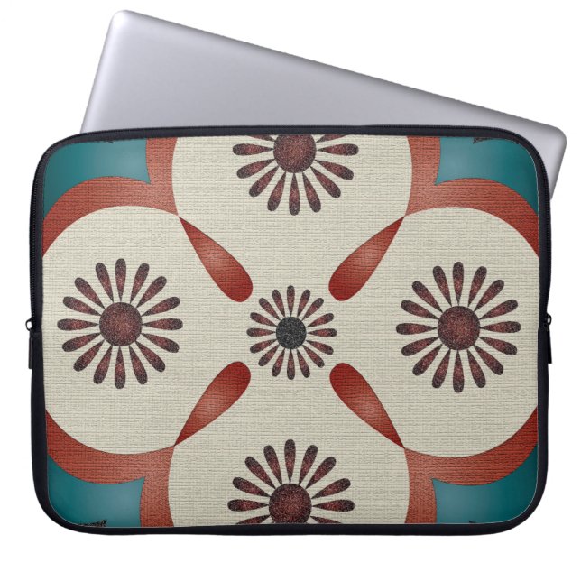 abstract ornamental illustration pattern backgroun laptop sleeve (Front)