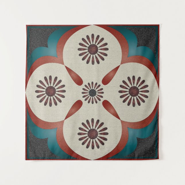 abstract ornamental illustration pattern backgroun tapestry (Front)