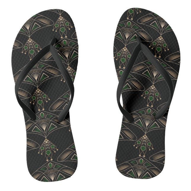 Abstract ornamental modern decor jewellery art dec jandals (Footbed)