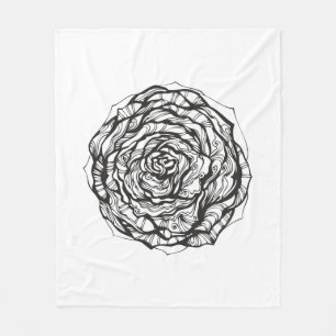 Abstract Ornamental Rose Fleece Blanket