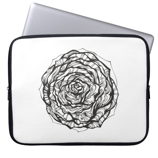 Abstract Ornamental Rose Laptop Sleeve (Front)