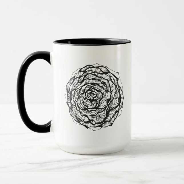 Abstract Ornamental Rose Mug (Left)