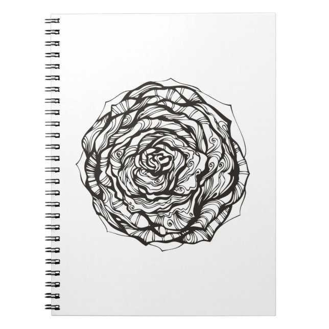 Abstract Ornamental Rose Notebook (Front)