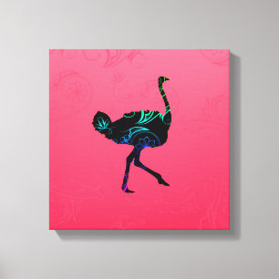 Abstract Ostrich Wrapped Canvas