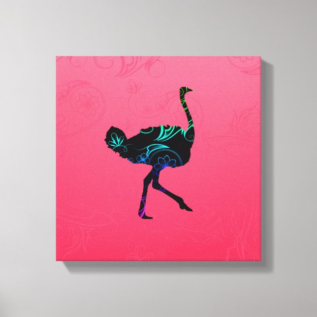 Abstract Ostrich Wrapped Canvas (Front)