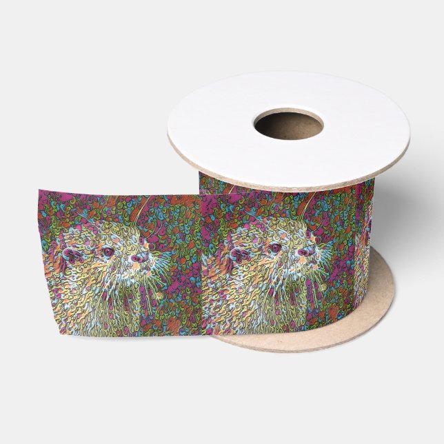 Abstract Otter Satin Ribbon (Spool)