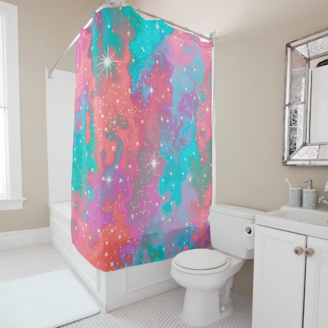 Abstract Outer Space Artwork | Shower Curtain (In Situ)